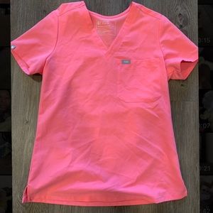 Figs Neon Pink scrub set